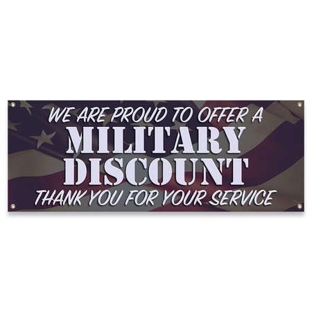 SIGNMISSION Military Discount Thank You For Your Service Banner Concession Stand Food Truck Single Sided B-30106